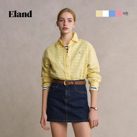 ELAND【法国亚麻】衣恋氧气感衬衫女长袖内搭2025夏季新款淡人 (50)Blue