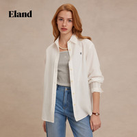 ELAND【法国亚麻】衣恋氧气感衬衫女长袖内搭2025夏季淡人 象牙白/白色(39)Ivory L /170