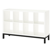 宜家（IKEA）KALLAX卡莱克书架家用书柜置物架落地靠墙柜客厅储物收纳 白色含黑色底架94x147cm