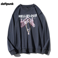 华夫格卫衣男秋冬美式宽松百搭圆领长袖套头打底衫四条杠BF外套潮 WY2167深灰色 L