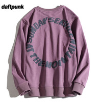 华夫格卫衣男秋冬美式宽松百搭圆领长袖套头打底衫四条杠BF外套潮 9065薄款卫衣铁锈红 M