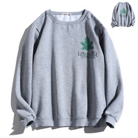 华夫格卫衣男秋冬美式宽松百搭圆领长袖套头打底衫四条杠BF外套潮 106浅灰色 3XL