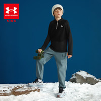 安德玛(Under Armour)童裤儿童长裤秋冬季男女童梭织加绒加厚户外休闲裤254323375A 烟雾蓝 加绒 130