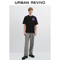 UR2025秋季新款男装潮流街头感毛巾绣章仔短袖T恤UUY450010