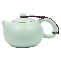 陶立方 汝窑茶壶陶瓷茶具天青汝瓷泡茶壶开片单壶西施壶泡茶器茶具配件 西施壶