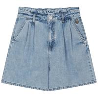 Teenie Weenie小熊女装夏装高腰简约休闲牛仔短裤宽松A字牛仔裤子