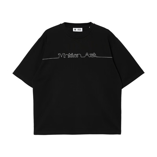 JACK&JONES 杰克琼斯 纯棉简约百搭字母刺绣潮流宽松圆领短袖T恤225201210