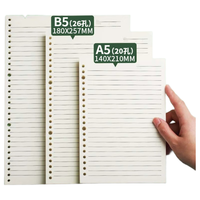 三木（SUNWOOD）A5/60张120页活页本替芯 20孔笔记本活页内页 考研复习方格作业本 (此款仅是内芯) 单本装 1361 A5/120页 替芯 方格