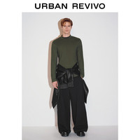 UR冬季新款男装时尚百搭打底外穿立领长袖T恤UMM440036