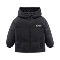 迪士尼（Disney）男女童轻薄连帽羽绒外套90绒校服内搭儿童羽绒服 黑   150   