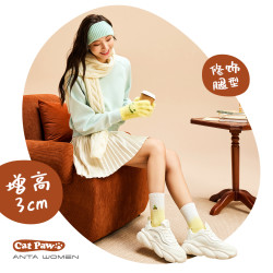 安踏 女士喵喵鞋 厚底增高百搭