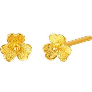 周六福 金花女士足金耳钉 0.67g