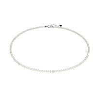 泰诗珍珠 淡水珍珠项链小米珠锁骨链日常配饰925银强光颈链