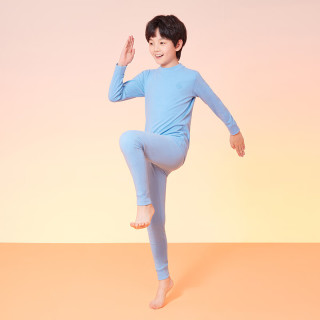 Hodo Men/红豆男装 儿童加绒加厚5A抑菌防螨保暖内衣套装 男童【加护膝】（中领） 150