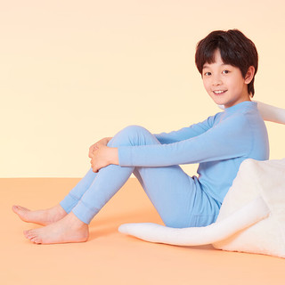 Hodo Men/红豆男装 儿童加绒加厚5A抑菌防螨保暖内衣套装 男童【加护膝】（中领） 150
