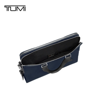 TUMI MONROE 男士手提包电脑包商务通勤大容量轻薄公文包 海军蓝