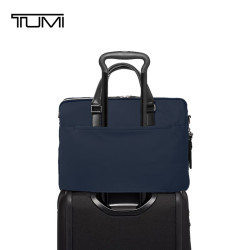 TUMI MONROE 男士手提包电脑包商务通勤大容量轻薄公文包 海军蓝