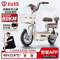 台铃 电动车48V22A新国标电动自行车长续航小型代步成人两轮电瓶车