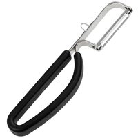 Lurch 德国通用超锋利不锈钢蔬菜旋转削皮器适用于土豆、所有水果和蔬菜 | 防滑舒适手柄 | 5.1 x 2.3 英寸 / 13 厘米 x 6 厘米 - 黑色