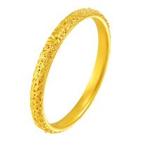 老庙黄金足金莲花乾坤手镯5D高工艺好运连连送