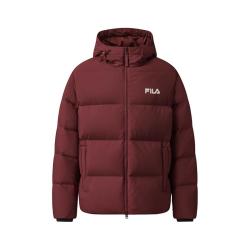 FILA 连帽羽绒服女2025冬季保暖防风防泼水防污外套男
