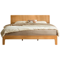 林氏家居全实木床1.5米x2米双人床主卧室大床原木风床架单人床PK13A 【常规|排骨架】床+床垫