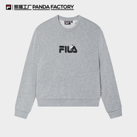 FILA斐乐熊猫卫衣女款2025秋季宽松百搭运动休闲宽松上衣 【阳光大男孩】烟云花灰-MG 165/84A/M