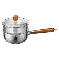 张小泉无涂层雪平锅加厚不锈钢奶锅小锅日式辅食蒸煮泡面汤锅