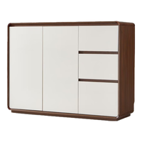 林氏家居餐边柜一体靠墙柜子茶水柜小户型储物柜客厅家用实木条收纳柜RU1T 【1.2米】灰色+胡桃色餐边柜