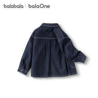 巴拉巴拉balaOne宝宝衬衫牛仔外套男童女童2025秋装宽松208325102203 牛仔深蓝88301 80