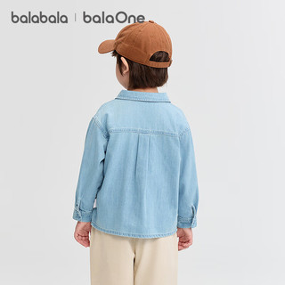 巴拉巴拉balaOne宝宝衬衫牛仔外套男童女童2025秋装宽松208325102203 牛仔浅蓝88101 80