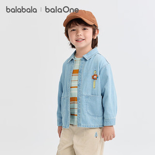 巴拉巴拉balaOne宝宝衬衫牛仔外套男童女童2025秋装宽松208325102203 牛仔浅蓝88101 80