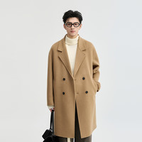伯爵卓尔羊毛混纺秋冬季保暖手工双面呢子大衣男中长款加厚外套