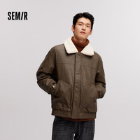 Semir/森马 复古仿皮衣 男士羽绒服