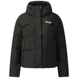 FILA 羽绒服女2025冬美拉德风保暖连帽短款外套休闲面包服