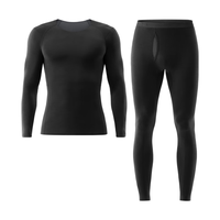 蕉内热皮502++男女士保暖内衣套装7A抗菌加厚秋衣秋裤秋冬季打底衫 【男】黑色 XL
