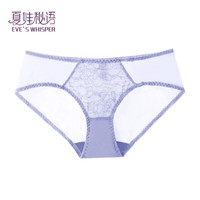 夏娃秘语内裤女性感蕾丝薄款透气舒适双层弹力纯棉档包臀女士三角短裤 蓝色 (E048) 1条 M