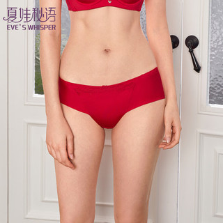 夏娃秘语 EVE‘S WHISPER内裤女性感蕾丝薄款透气舒适双层弹力纯棉档包臀女士三角短裤 大红 (E041) M