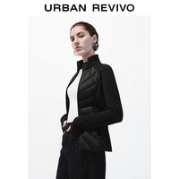 UR2025秋季女装休闲简约绗缝收腰羽绒服外套UWM150038 黑色 M