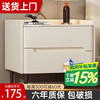 向向锦鲤 全实木床头柜皮质小户型收纳柜 实木抽屉 宽30*深40*高48CM