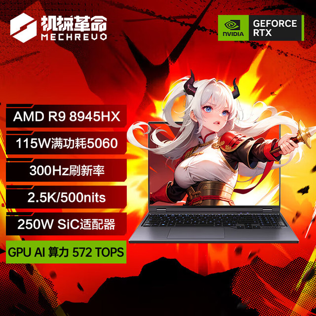 机械革命 蛟龙16Pro 2025 16英寸游戏电竞笔记本电脑(R9-8945HX 16G 1T RTX5060 300HZ  灰)