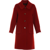 betu百图女装毛呢外套赫本风高端羊绒大衣女双面呢 红色 M