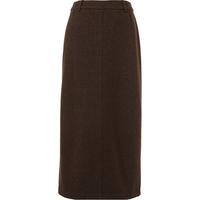 百图betu女装冬季半身裙直筒针织呢开叉半裙裙子2410T78 咖啡色 S