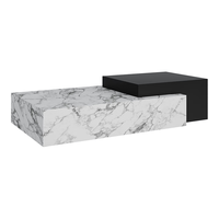 德利丰意式轻奢岩板茶几组合高端别墅茶台长方形简约高端大气客厅家用 1.3m岩板茶几