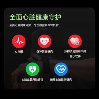 HONOR 荣耀 5 Pro eSIM版 智能手表 46.3mm 黑色 氟橡胶表带
