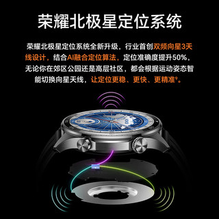 HONOR 荣耀 5 Pro eSIM版 智能手表 46.3mm 黑色 氟橡胶表带