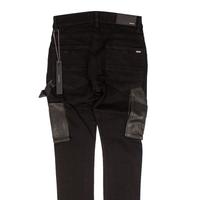 AMIRI 男士休闲裤 Black Denim Leather Workman Pants