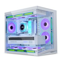 LIANLI联力O11D MINI V2机箱 海景房紧凑型 支持ATX主板 360水冷 可调直立显卡支架 倾斜底板 带防尘网 机箱白+三代无线120积木风扇4正5反+无线发射器