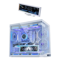 LIANLI联力O11D MINI V2机箱 海景房紧凑型 支持ATX主板 360水冷 可调直立显卡支架 倾斜底板 带防尘网 O11D MINI V2标准版白+联力8.8吋副屏