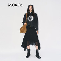 MO&Co.【SMILEY联名】卫衣2025冬噪点印花洗水微褪色全棉MBE4SWS006 深灰色 XS /155